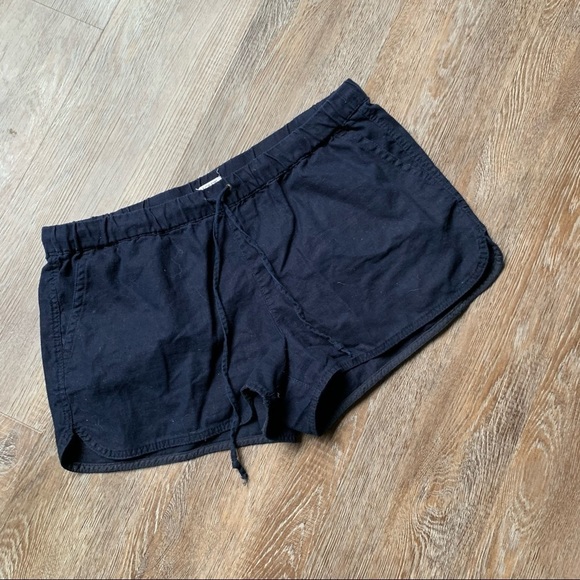 J. Crew Navy Blue Drawstring Linen Natural Material Shorts Large L - Picture 2 of 6